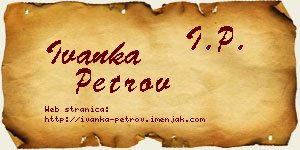 Ivanka Petrov vizit kartica